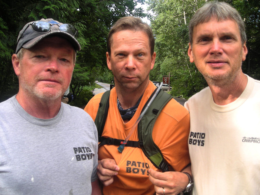 Patio Boys modeling shirts